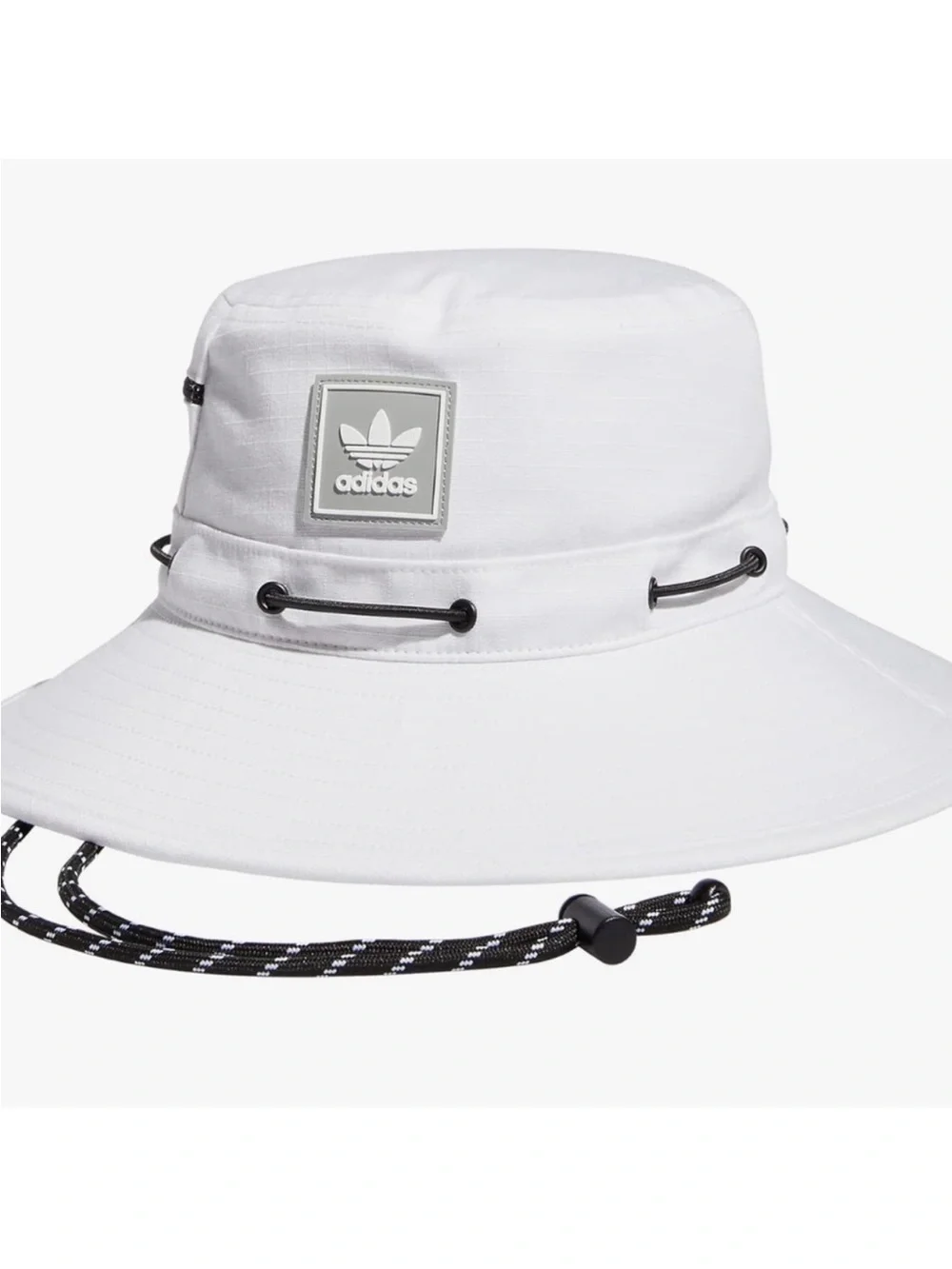 New Adidas White Utility Boonie Hat with Black-White Chin Cord